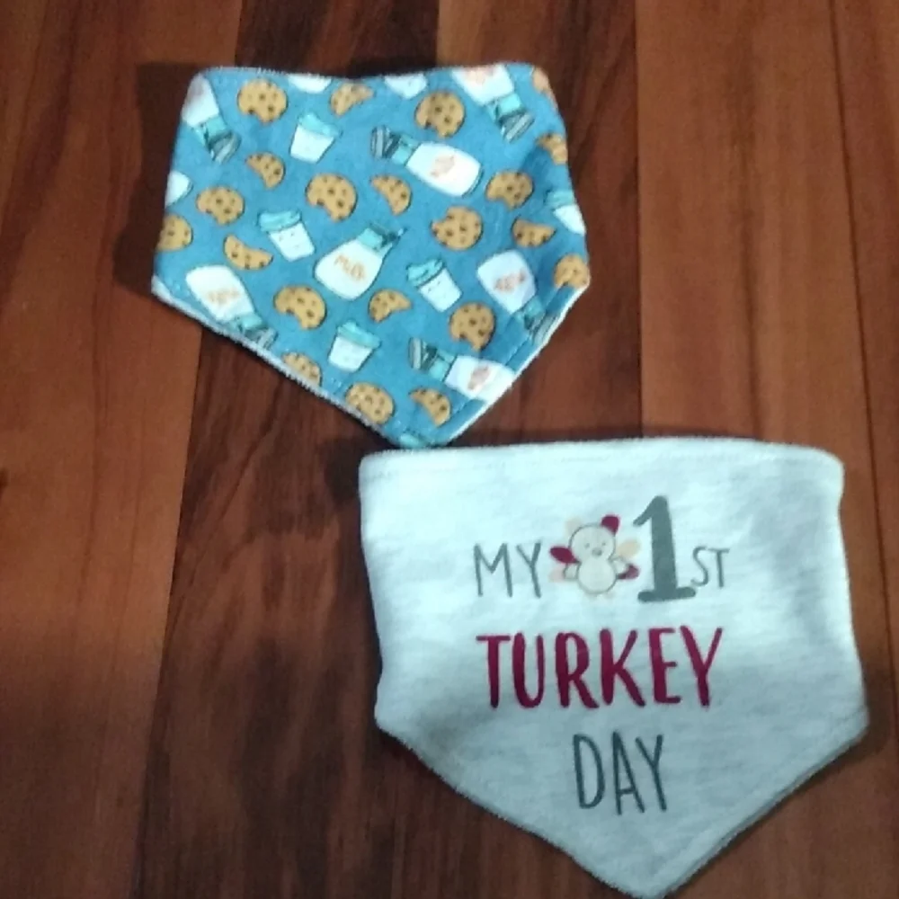 Baby Girls Bibs Lot of 6, Muslim Style with Teether, Terry Cloth & Bandana Bibs